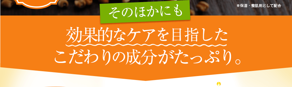 その他にも効果的なケアを実現するこだわりの成分がたっぷり